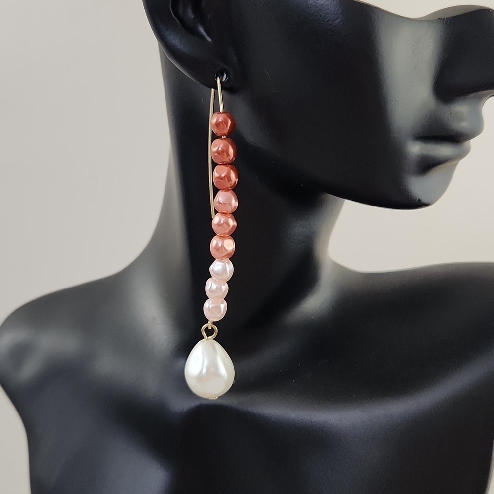 PINK pearl drop earrings